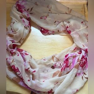 Floral Chiffon Infinity Scarf